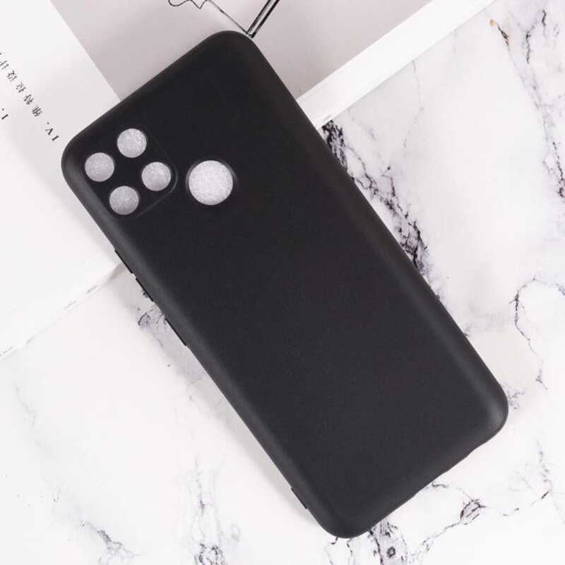 Soporte de anillo trasero para OPPO Realme 7i, carcasa de teléfono de silicona suave TPU, Realme7i, RMX2193: TPU Case Black
