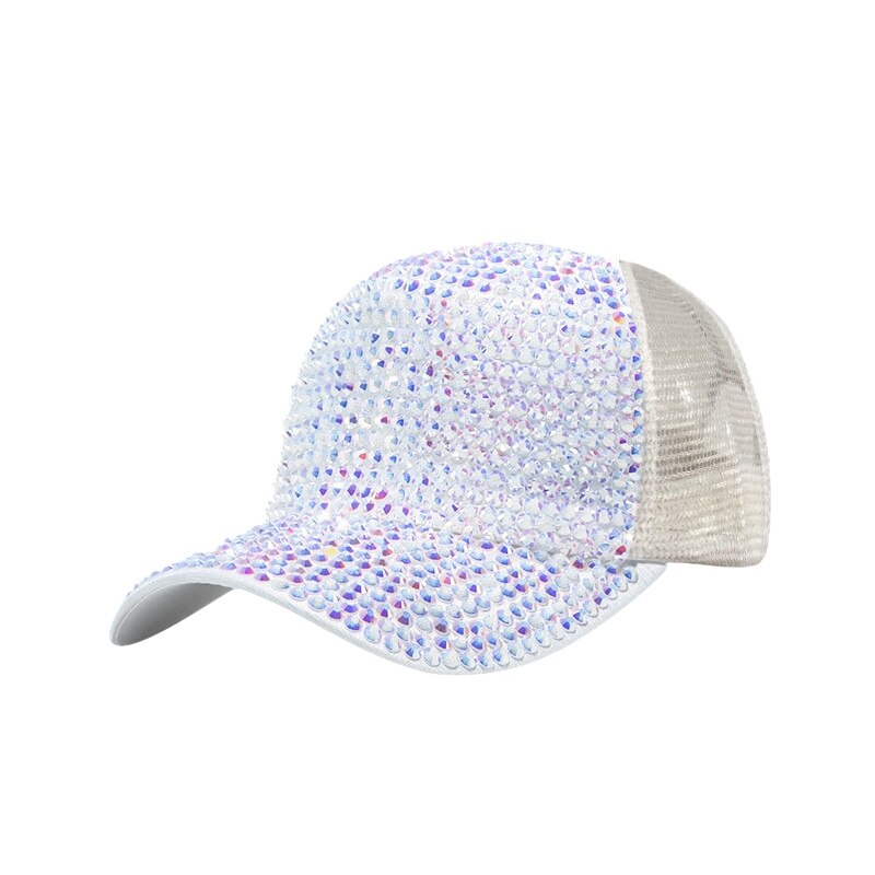 Nuove Donne di Modo Berretto Da Baseball di Strass Perla Di Lusso Paillettes Sport Cap Traspirante Snapback Cappello di Sun del Cappello di Hip Hop: B8