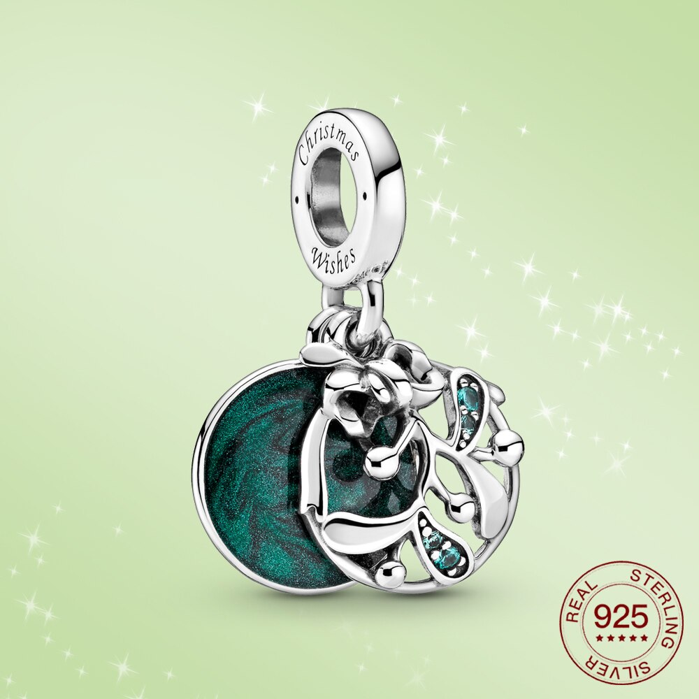 925 Sterling Zilver Kerstman Charm Enamel Craft Kerst Charm Fit Wear: PAS321