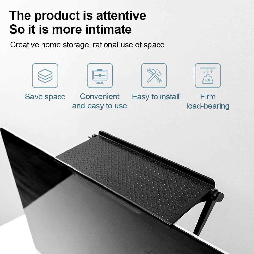 Adjustable Rack Tv Screen Top Storage Shelf Holder Monitor Organizer Computer Bracket Office Home Shelf Stand Display Deskt Y2j1