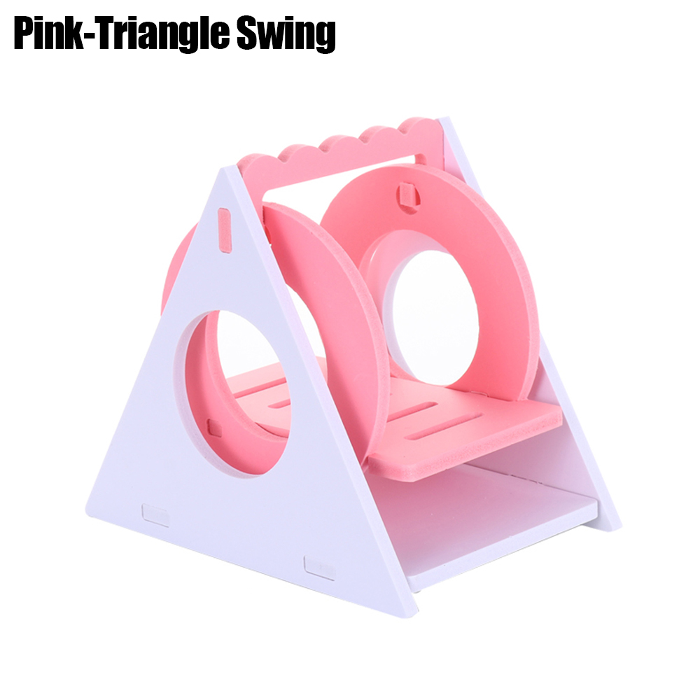 Hamster Speelgoed Accessoires Kleine Dier Swing Egel Woestijnrat Rainbow Bridge Pet Sport Oefening Speelgoed Set Hamsters Huis: Pink-Triangle Swing