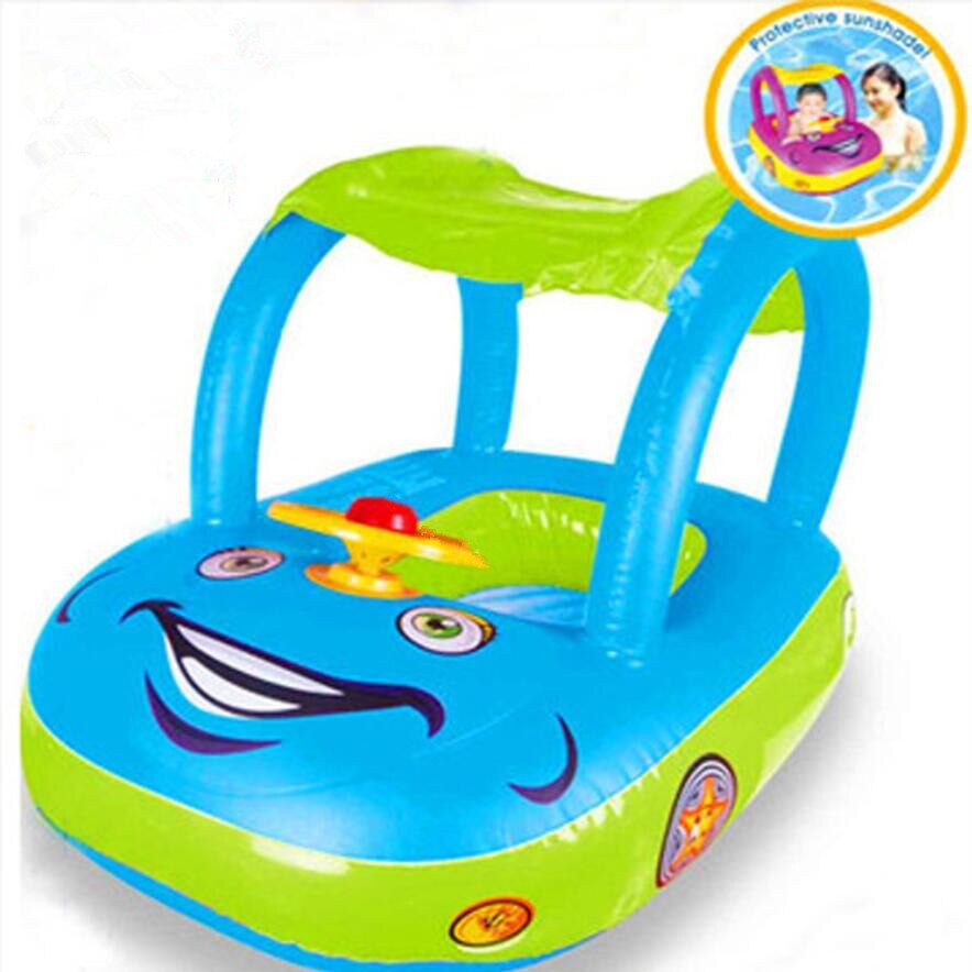 0-3 år tykkede bilbåd med rattet baby flyde sæde bil børn gummi cirkler svømning tilbehør