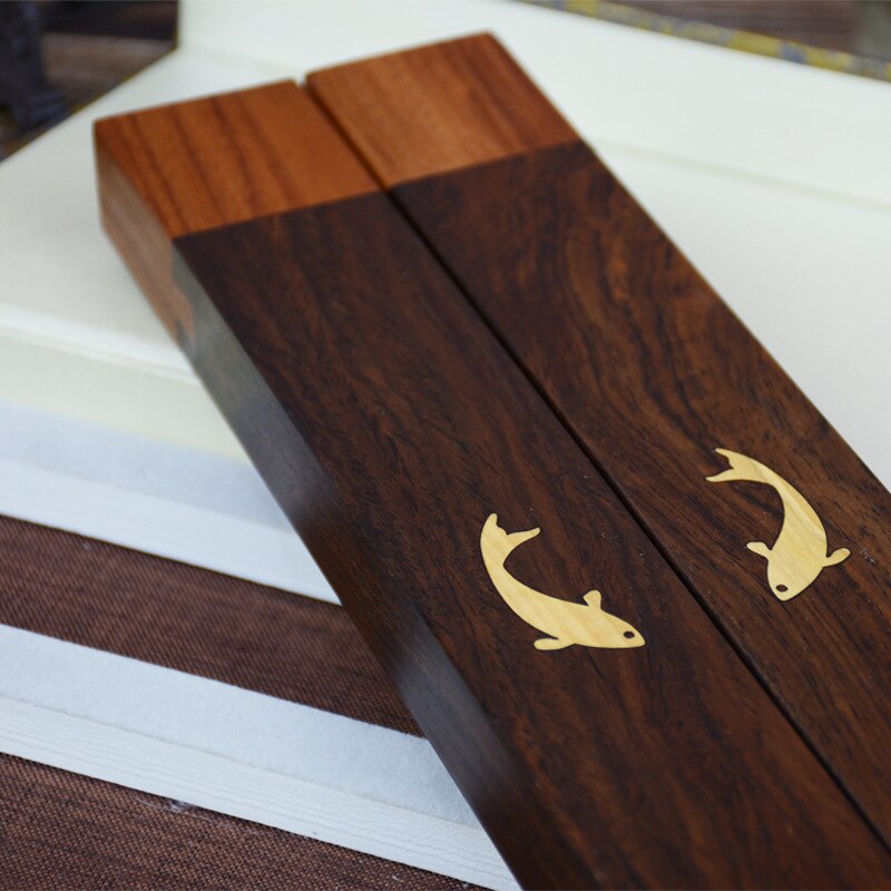 Presse-papier Chinese Kalligrafie Schilderen Paperweights Traditionele Studenten Carving Ambachten Massief Houten Rijstpapier Presse-papier