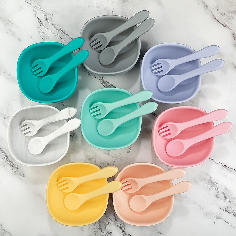 1pc baby leervoedingsboog zuigkom set babybord kinderen peuter training servies bpa-vrij siliconen kom