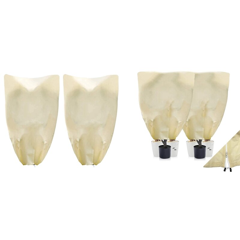 Frost Protection Fleece, 2 Packs Winter Fleece Plant Cover, Plant Fleece Frost Protection,Garden Fleece Jacket