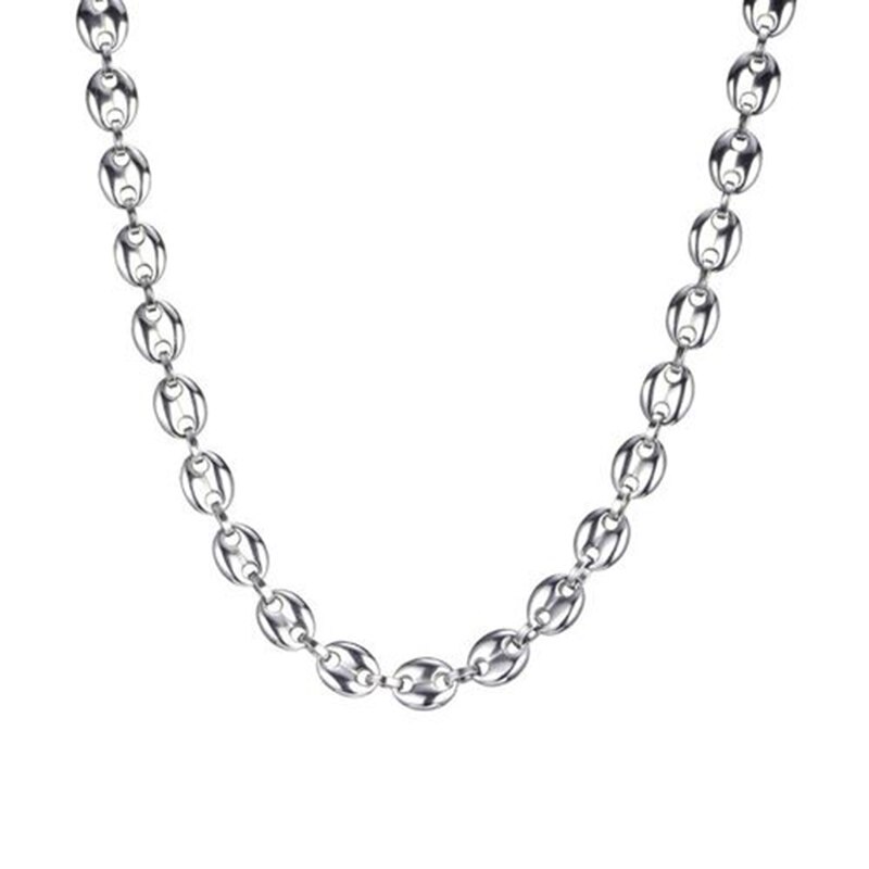 Collar de joyería de acero inoxidable para hombre y mujer, cadena de semillas de melón con forma de granos de café, de Gargantilla