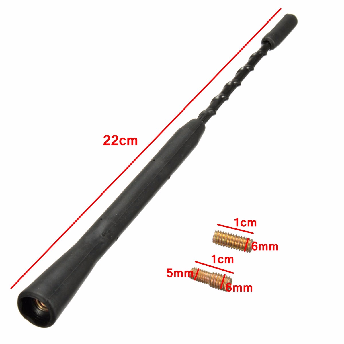 9 Replacement Car Radio Stereo Aerial Sting Bee Mast Antenna Black + 2 Screws AM FM Aerials