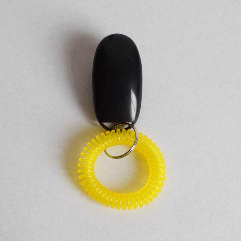 5pcs Pet Cat Dog Training Clicker Portable Dog Button Clicker Sound Trainer Pet Train Tool Wrist Strap Key Chain Accessory: Black