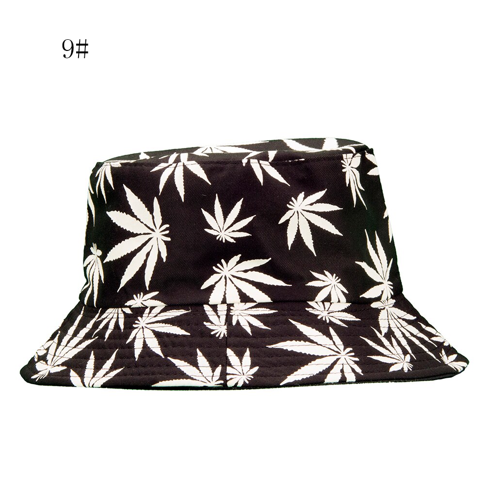Spring and Summer Fisherman Hat Women's Cotton Maple Leaf Printed Hat Bucket Hat Men's Korean-Style Sunbonnet Sun Hat