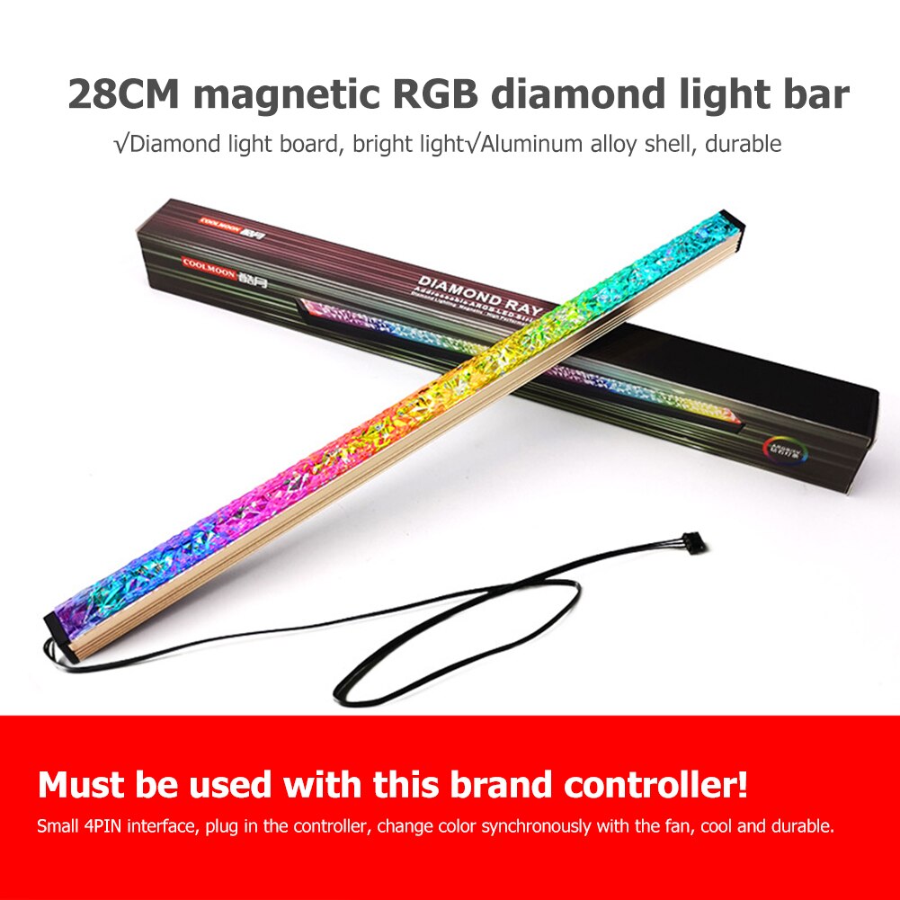 2 Light Strips]Gaming PC Case Light Kit RGB LED Aura Mid Tower