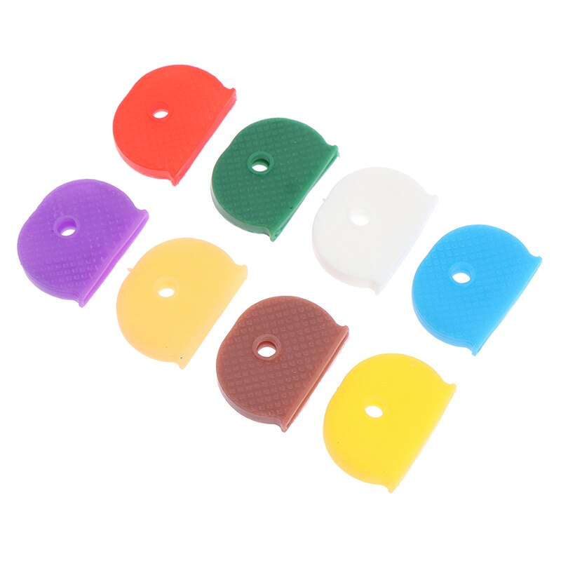 10pcs Random Hollow Multi Color Rubber Soft Key Locks Keys Cap Key Covers Topper Keyring