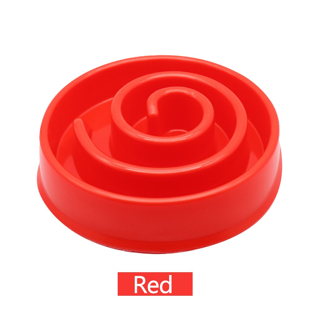 Portable Pet Dog Feeding Food Bowls Puppy Slow Down Eating Feeder Dish Bowl Prevent Obesity Pet Cats Dogs Supplies: Red-01