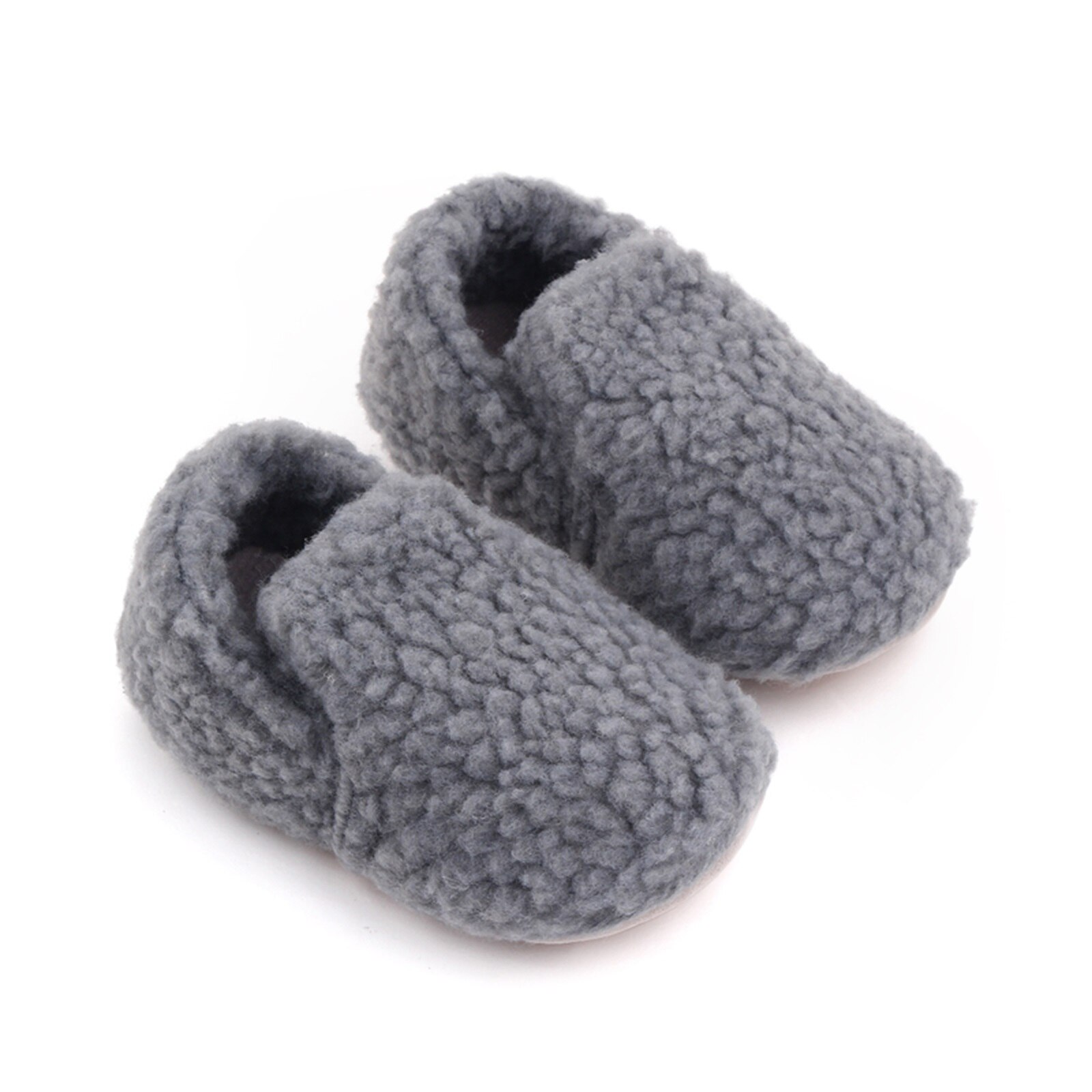 Winter Children Floor Shoes For Baby Slippers Infant Toddler Plush Warm Boys Girl Soft Anti-slip Nursey Indoor School Kids Shoes: Dark Grey / 13-18 Months