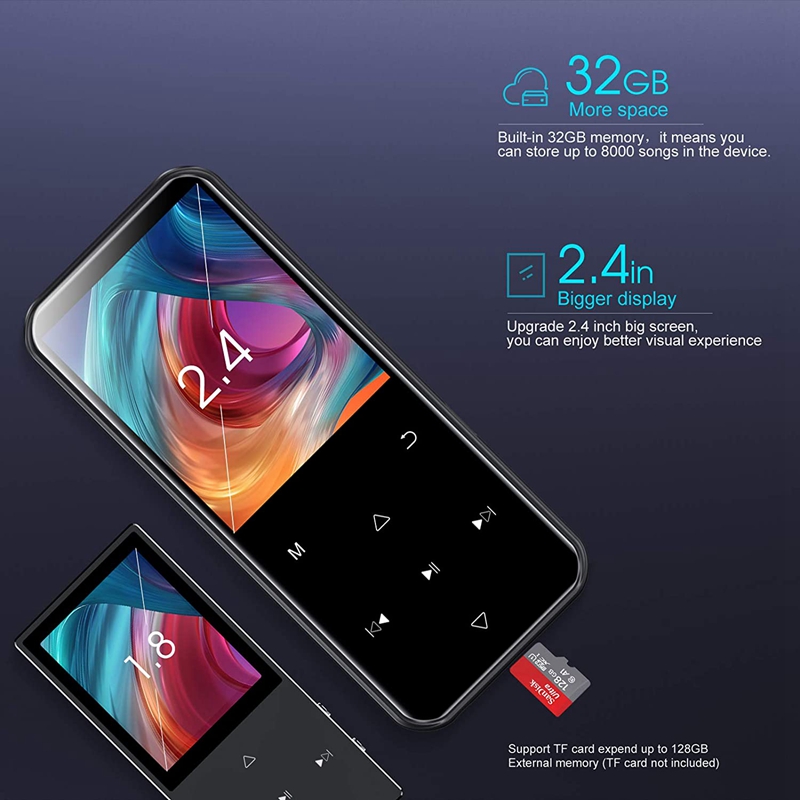 RUIZU D19 Bluetooth 4.0 MP3 Player 16GB Portable Walkman with FM Radio