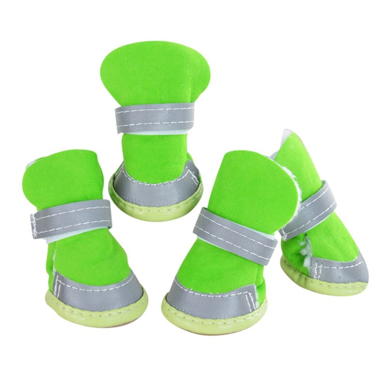 4pcs/set Waterproof Pet Boots Dog Shoes Soft Bottom Shoes for dogs Thick Anti-slip Winter Warm Dog Socks Dogs Protectors Shoes: G / XXL