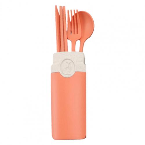 1 Set Good Chopsticks Portable Cutlery Set with Storage Box Reusable Outdoor Tableware Cutlery Set: Orange