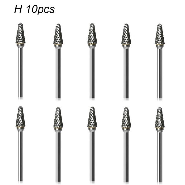 Haste de metal desenho carboneto tungstênio fresa ferramenta rotativa rebarbas duplo diamante corte rotativo ferramentas dremel moagem elétrica: H