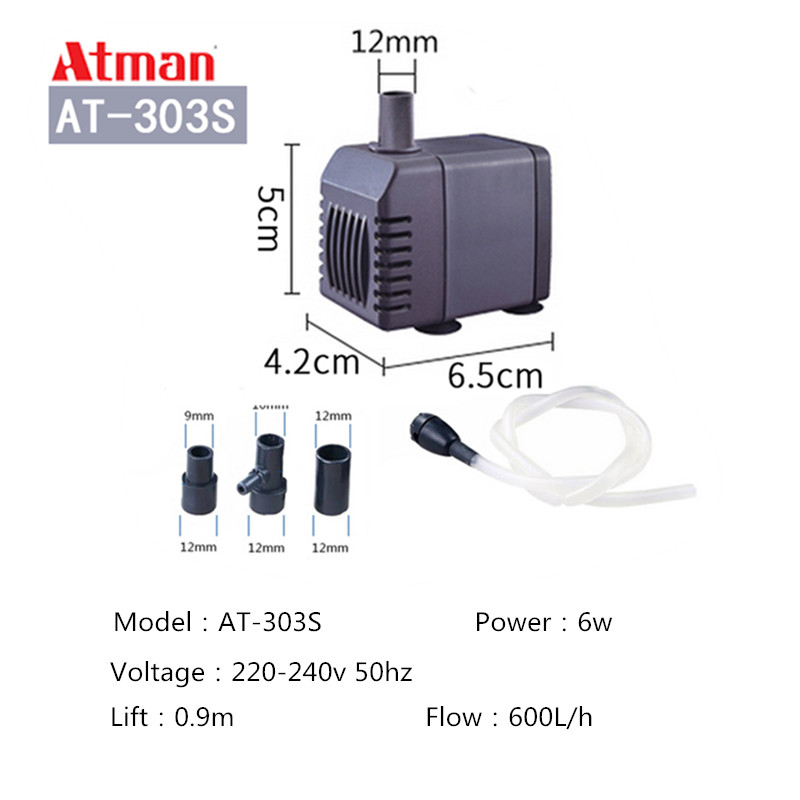 ATman 2.5W 5W 6W 8W 13 27W fishtank waterpump Submersible Water Fountain Pump Filter Fish Pond Aquarium Water Pump Tank Fountain: green