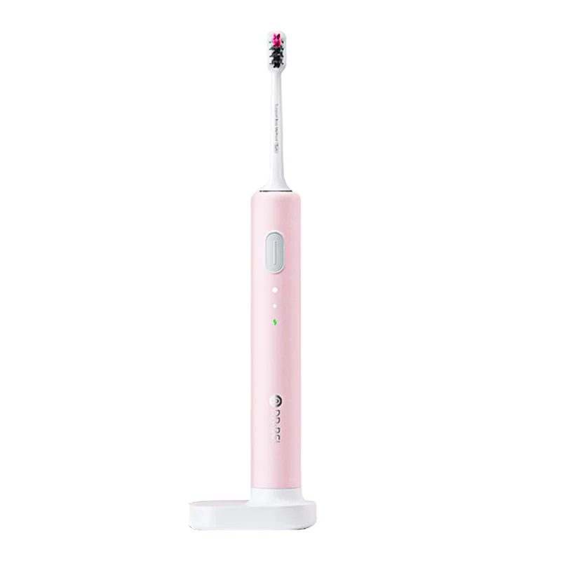 Dr.BEI Sonic Electric Toothbrush C1 IPX7 Level Waterproof Wireless Induction Charging 20 Days Standby with 2pcs Toothbrush Head: Pink