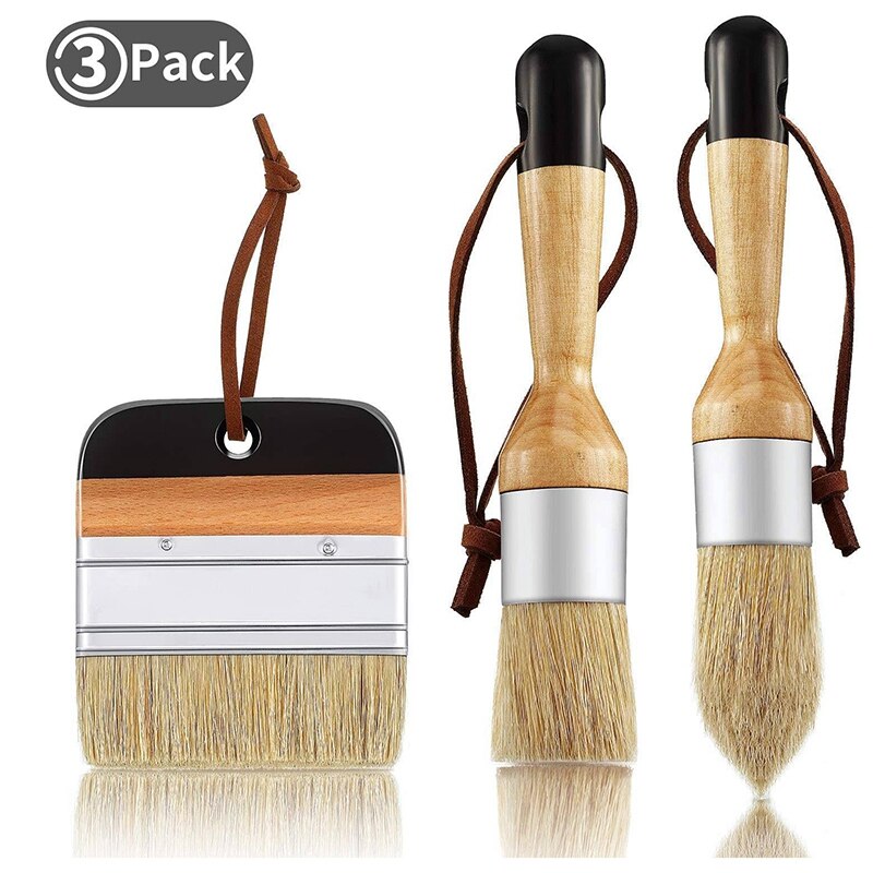 5-delige Houten Stencilborstel Set – Natuurlijke Varkenshaar Penselen Voor Acryl, Olieverf, Aquarel En DIY – Diverse Maten Voor Elk Project