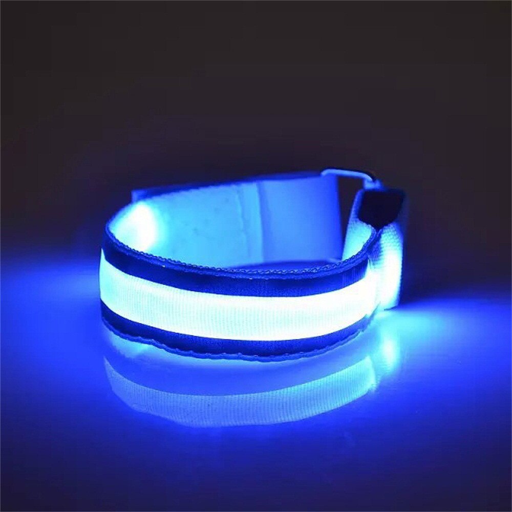Fietsen Lichtgevende Armband Reflecterende Led Light Arm Armband Strap Veiligheid Riem Voor Night Running Fietsen Riem Veiligheid # j2p: Blue