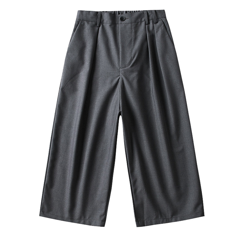 UNCLEDONJM hommes été pantalon mollet-longueur pantalon coupe ample taille droite respirant solide pantalon décontracté pour YYS-XK001