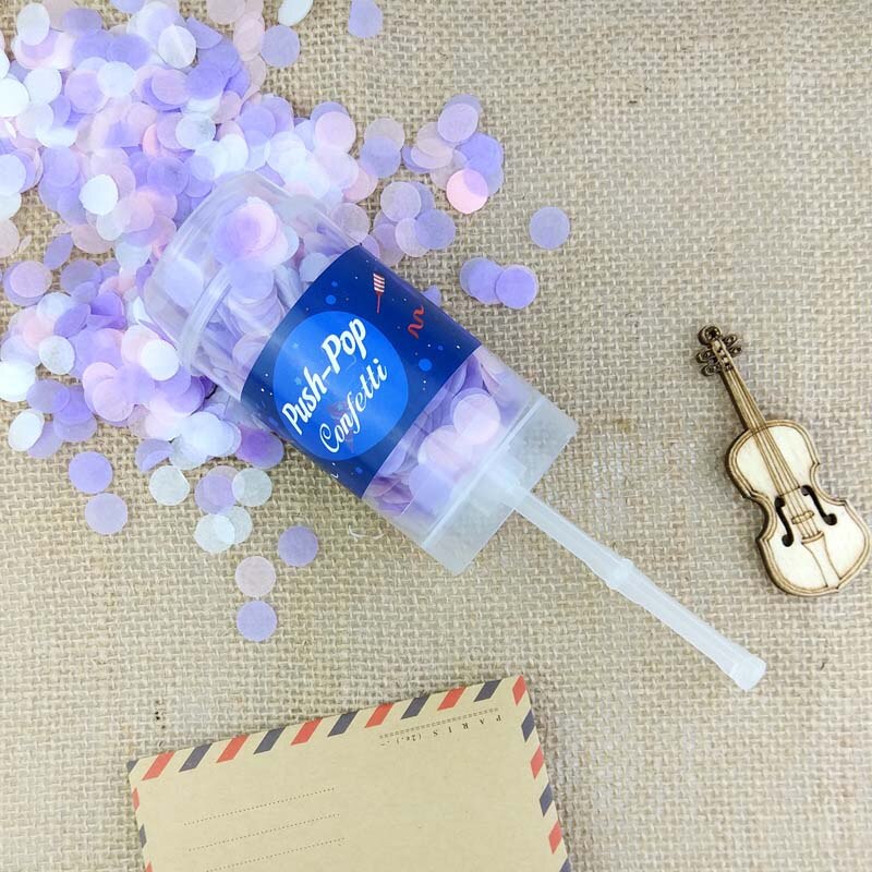 10pcs/set Push Pop Confetti Poppers for Wedding Happy Birthday Boy Blue Pink Paper Mermaid Confetti Party Decoration: T03