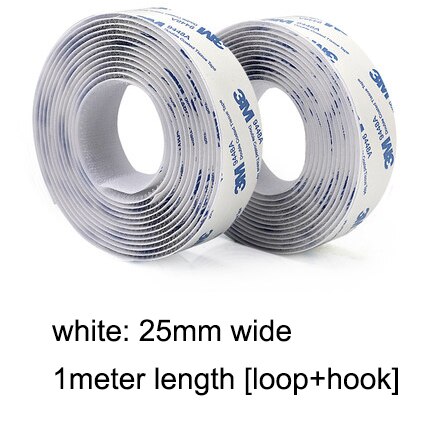 1Meter/Pairs Strong Self adhesive Hook and Loop Fastener Tape nylon sticker velcros adhesive with Glue for DIY 20/25/30/38/50mm: 25mmwhite1meter