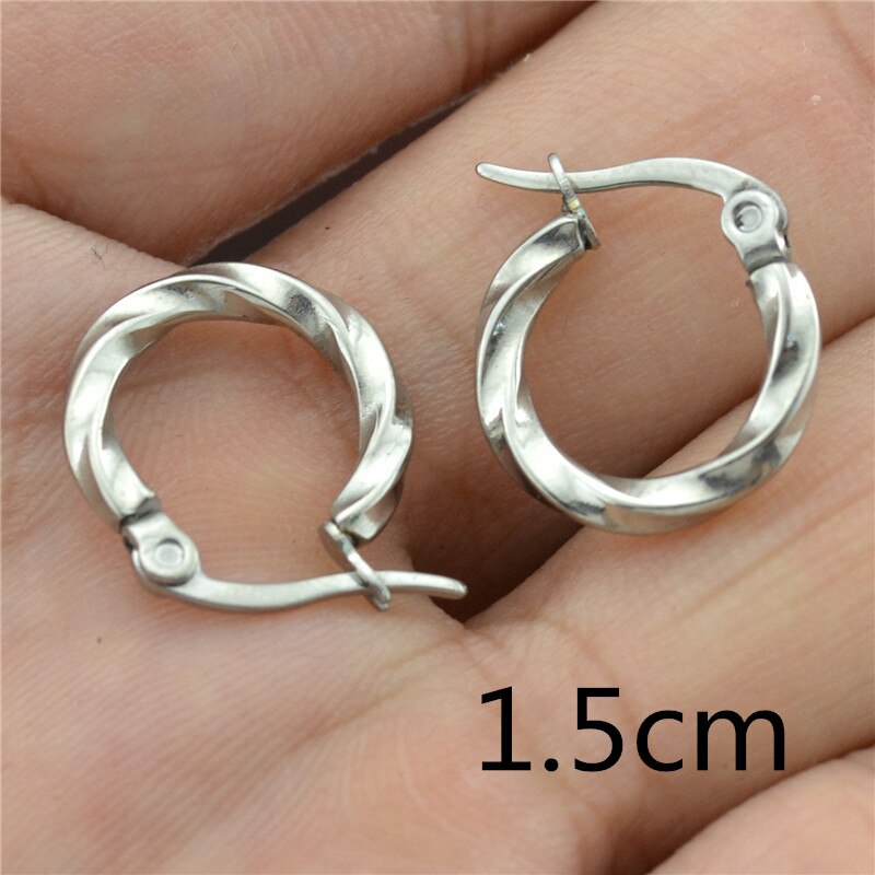 Boucles d'oreilles en forme de cercle pour hommes et femmes, en acier inoxydable, à la , bijoux de , nez en or, pour les lèvres,: siver earrings 1.5cm