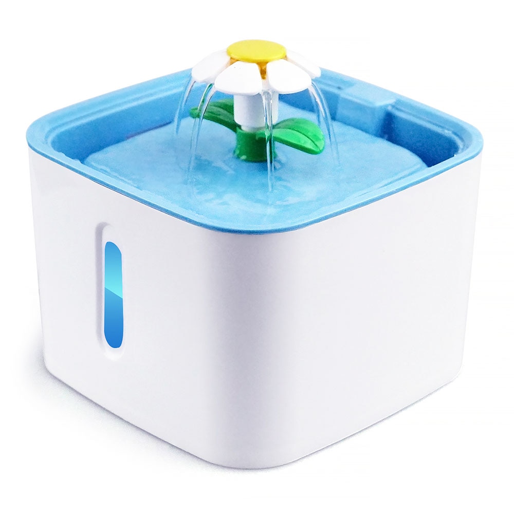 Fuente de agua para gato y perro, alimentador de agua eléctrico automático, contenedor, pantalla LED de nivel de agua para perros y gatos, bebida: 35-blue