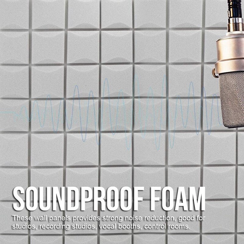 6 Pcs Mushroom Soundproof Foam Sound-Absorbing Cotton Acoustic Panels Studio Soundproofing Foam Wedges Tiles,50X50X3cm