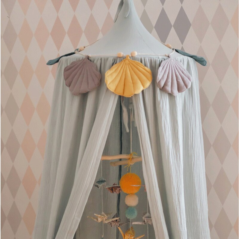 Concha pequeña creativa colgante para habitación de bebé, decoración de pared de habitación infantil, mosquitera, colgante para colgar al aire libre