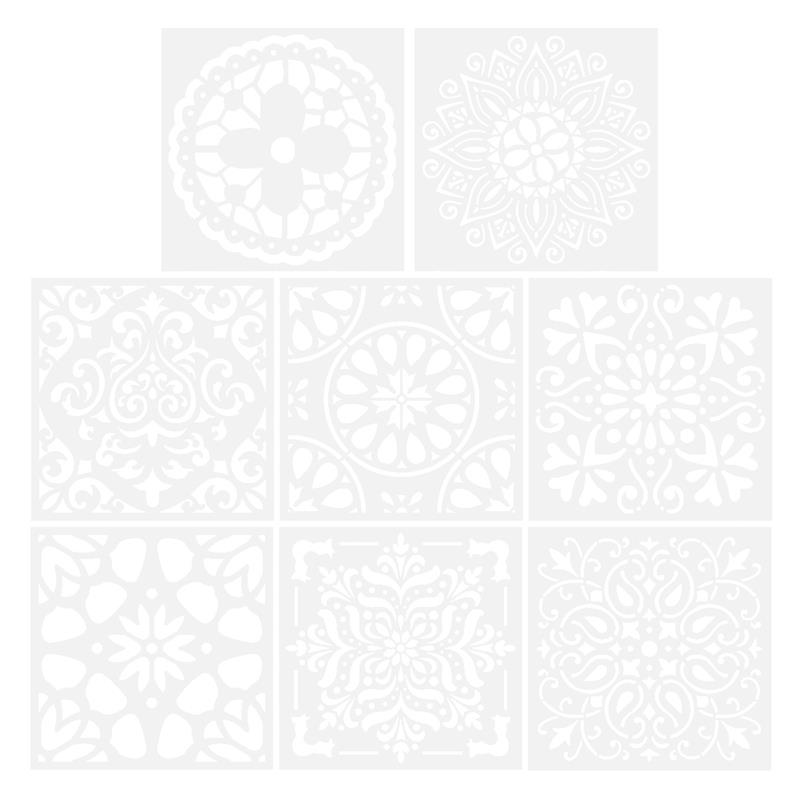 CrafTreat Herbruikbare Marokkaanse tegelsjabloon voor het schilderen van muren en tegels - Marokkaanse tegels - 6x6 Inch - DIY kunst- en ambachtelijke stencils - Tegelpatroonstencil