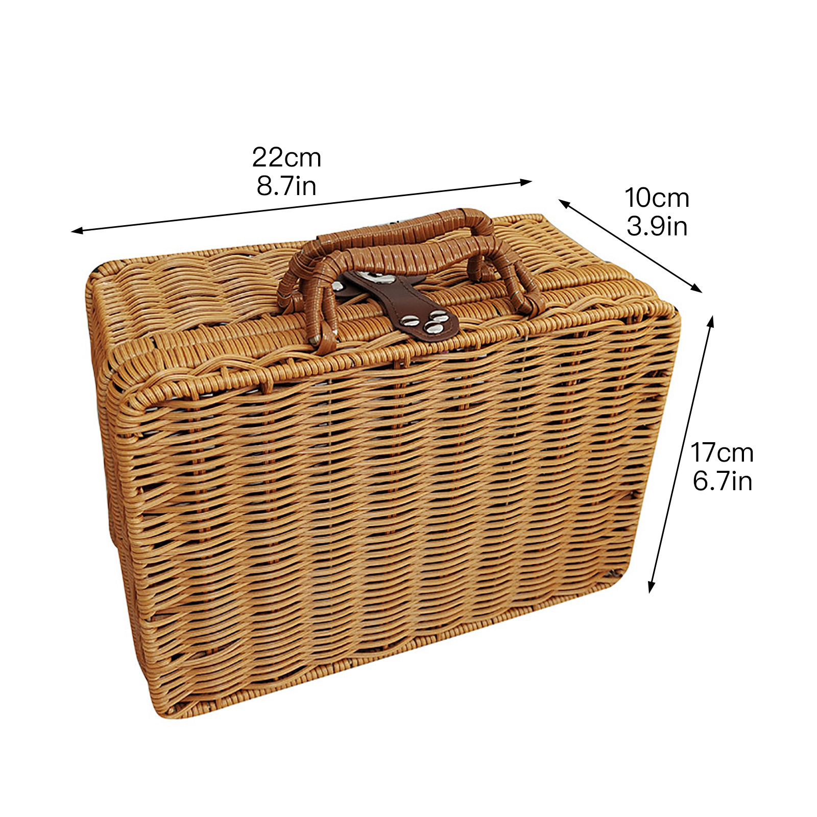 Koffer Rotan Opbergdoos Mand Geweven Voor Picknick Buiten Party Travel Woonkamer Kleren Speelgoed Houten Zeegras Manden Rieten: S