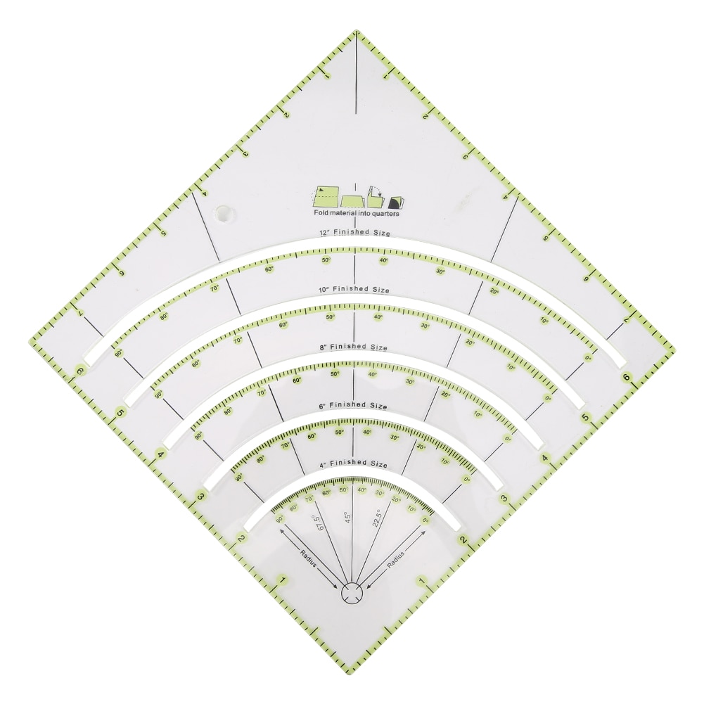 1pc 20.5x20.5CM Acrylic Patchwork Aligned Ruler DIY Manual Patchwork Line Drawing Sewing Ruler Office School Measuring Ruler: Default Title