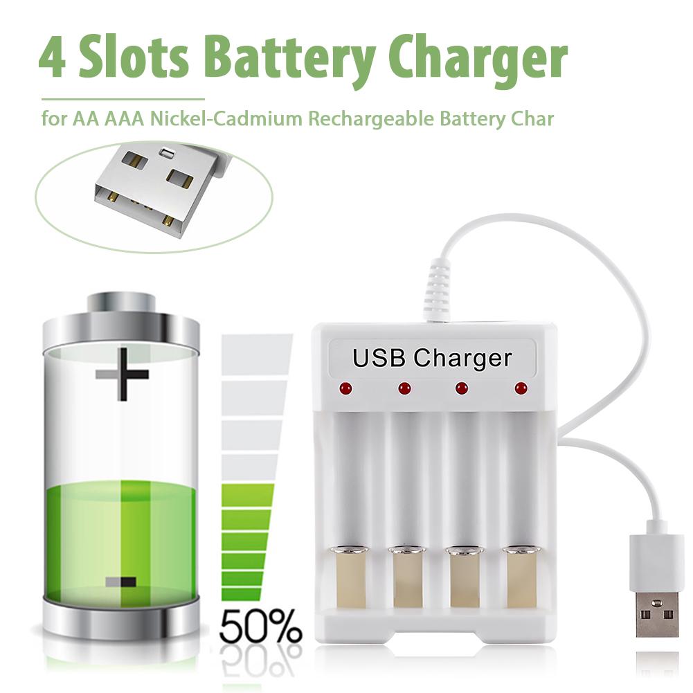 5V 4 Slots Electric Fast Battery Charger Wear Resistance Light Weight Safety AA AAA Rechargeable DC Portable Battery Charger