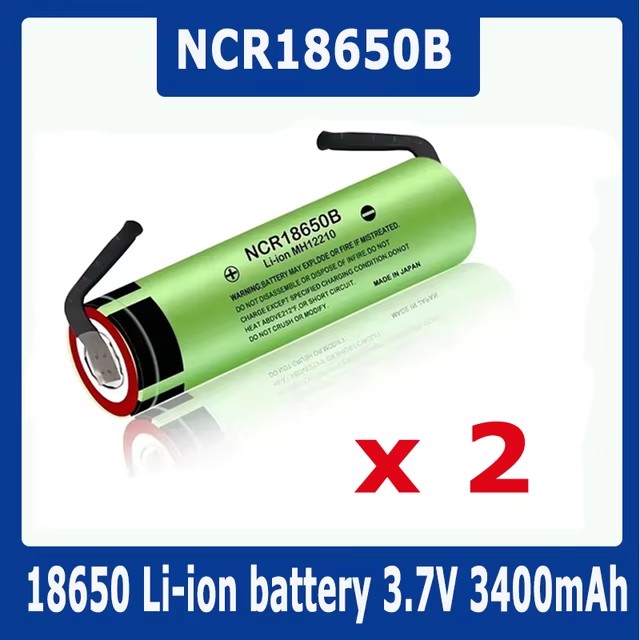 18650 Bateria NCR18650B 3,7 V 3400 mah Baterie litowe 18650 z arkuszem niklowym do spawania DIY: SZARY