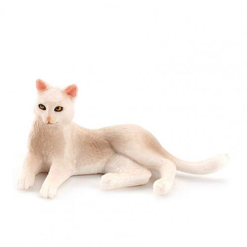 Simulation animal cat model domestic cat flower cat solid bristle cat Persian cat mini hand-made ornaments: E