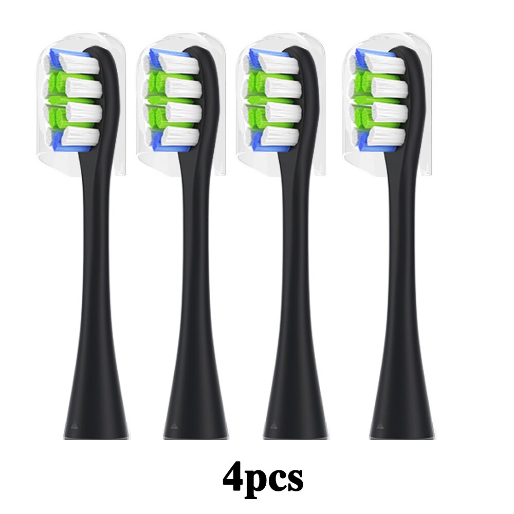 Udskiftning af elektriske tandbørstehoveder til oclean sonisk elektrisk tandbørste x / x pro / z1/  se / en dybe rengøringsbørstehoveder: 4 sorte