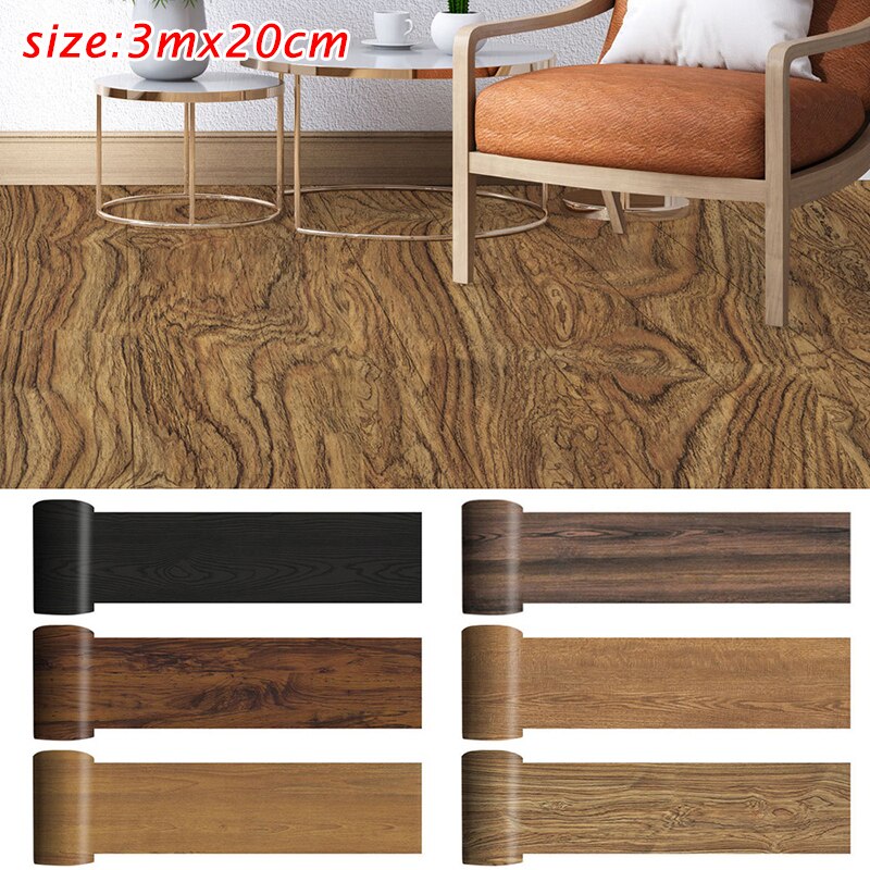 20x300cm Waterproof PVC Vinyl Wood Grain Self Adhesive Wallpaper Kitchen Living Room Wall Floor Stickers