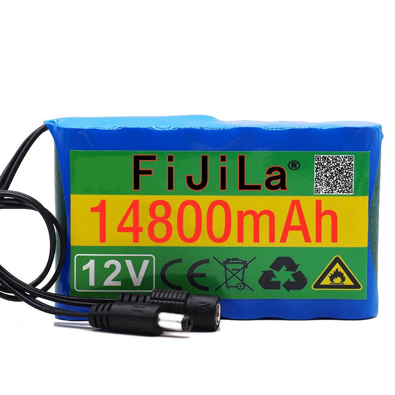 100% Originele 12V Batterij 14.8Ah 18650 Oplaadbare Lithium Ion Batterij Capaciteit Dc 12V 14800Mah Cctv cam Monitor