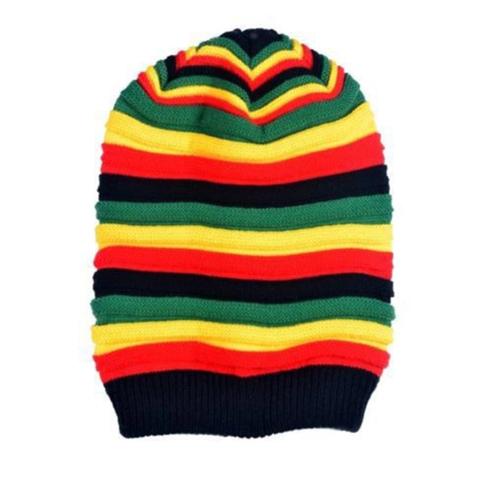 Hip hop flerfarvet stribet kasket damer skuilles hue vinter rasta reggae hatte bob jamaicanske hatte til mænd kasketter gorro