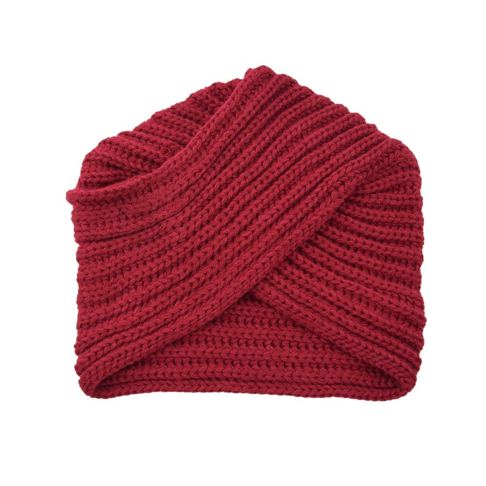 Sombreros de turbante de punto para mujer, gorros indios musulmanes, gorros de punto de lana, gorros cruzados, gorros bohemios con punta: Red