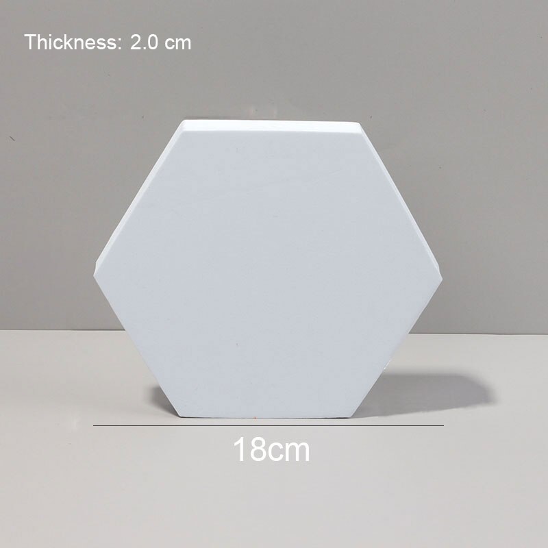 Cubos blancos para fotografía de mesa, Material de decoración de fondo 3D para posar fotos, joyería, juguete cosmético: Hexagon 18x2cm