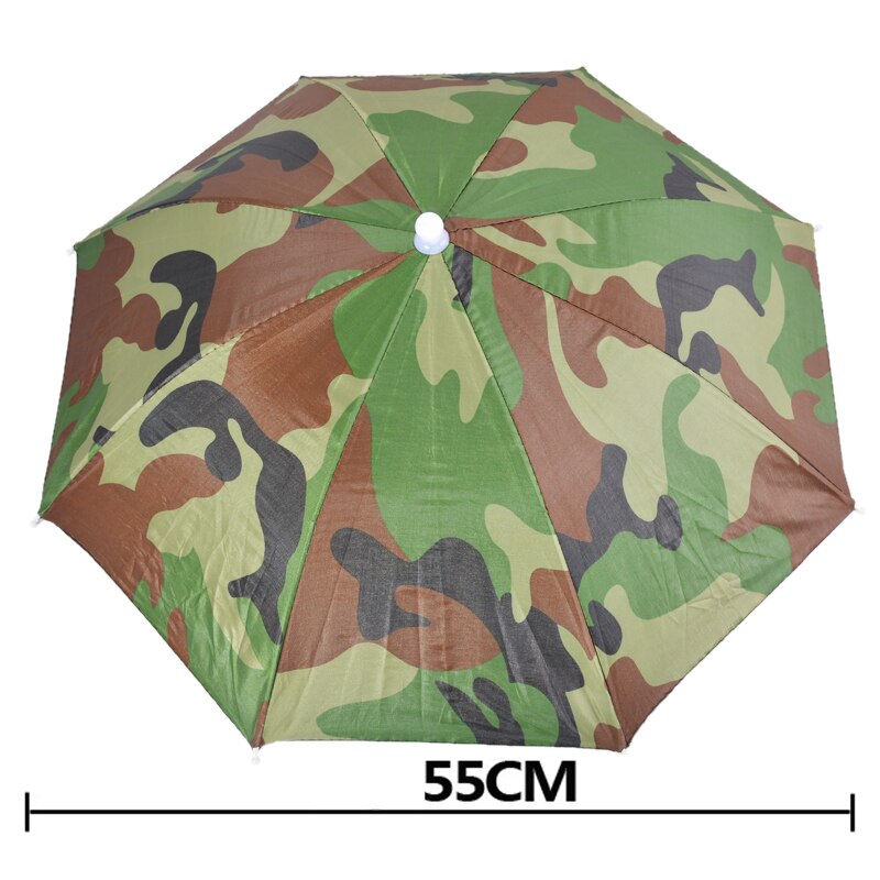 Sammenleggbar regnutstyr fiske lue hodeplagg paraply til fiske fotturer Strand lokk hode hattemaker utendørs camping