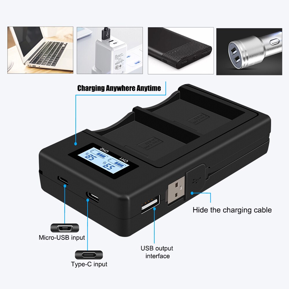 PALO LP-E12 LPE12 LP E12 caricabatteria LCD USB caricatore doppio per canon EOS M M10 M50 M100 M100D Rebel SL1 Kiss X7