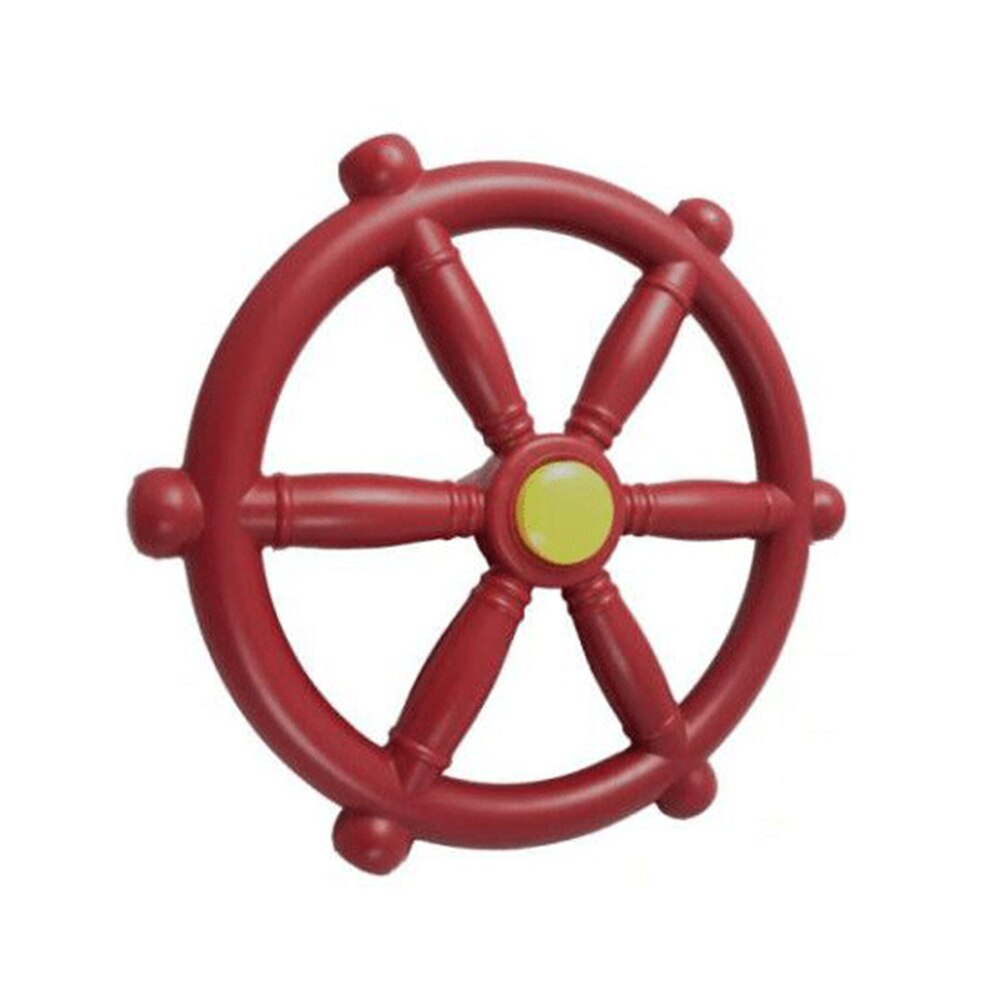 Safe Swing Accessory Steering Amusement Park Pirate Ships Wheel Kids Toy Garden Smooth Game Outdoor Fun Playground Jungle Gym: Red