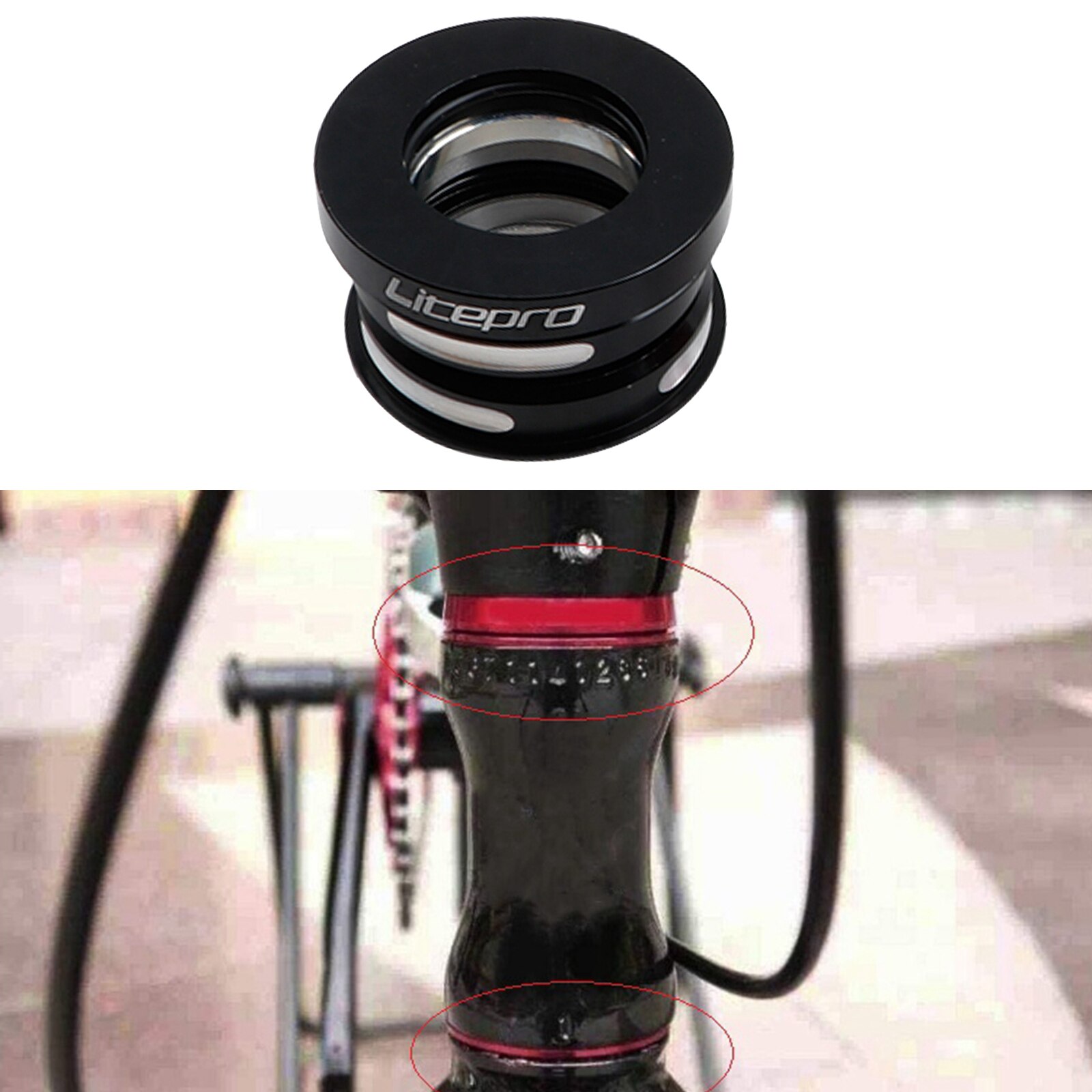Bike Headset Bicycle Threaded Electroplating Bearing Road Bike Mountain Bowl 44mm