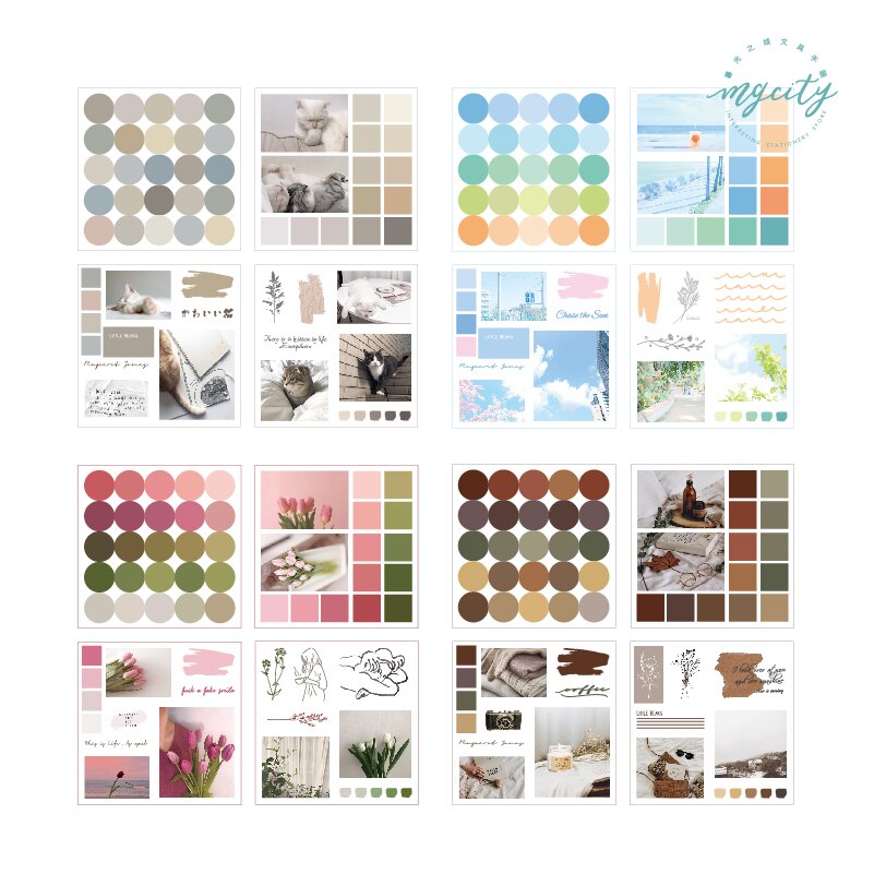 4 Sheets/pack Round Dot Stickers Circle Dot Labels Planner Scrapbooking Diary Deco School Office Supplies Kawaii Sticker