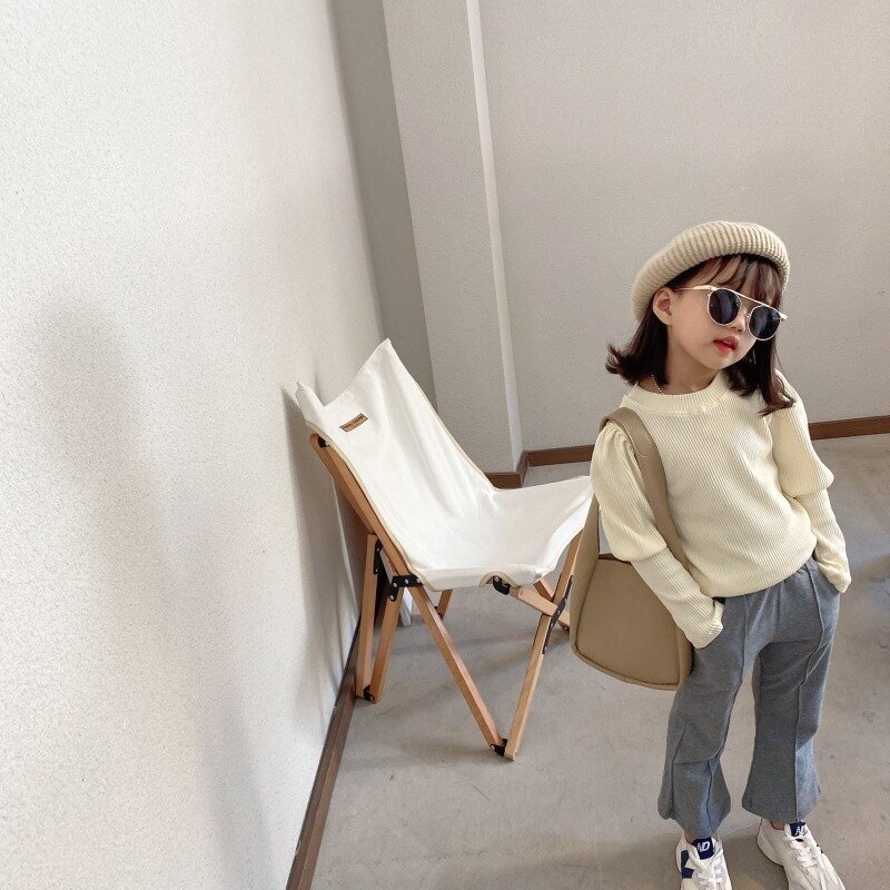 Para meninas calças outono estilo exterior wear 2021 novas crianças casuais calças de fundo apertado elástico bebê menina queimado calças